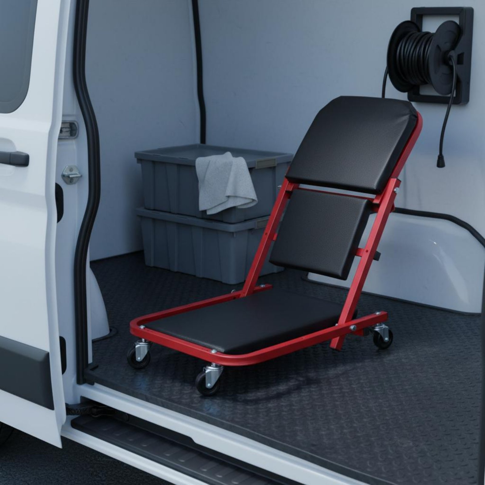 Heavy Equipment Garage - Folding Creeper Seat Foldable 2-in-1 Mechanic