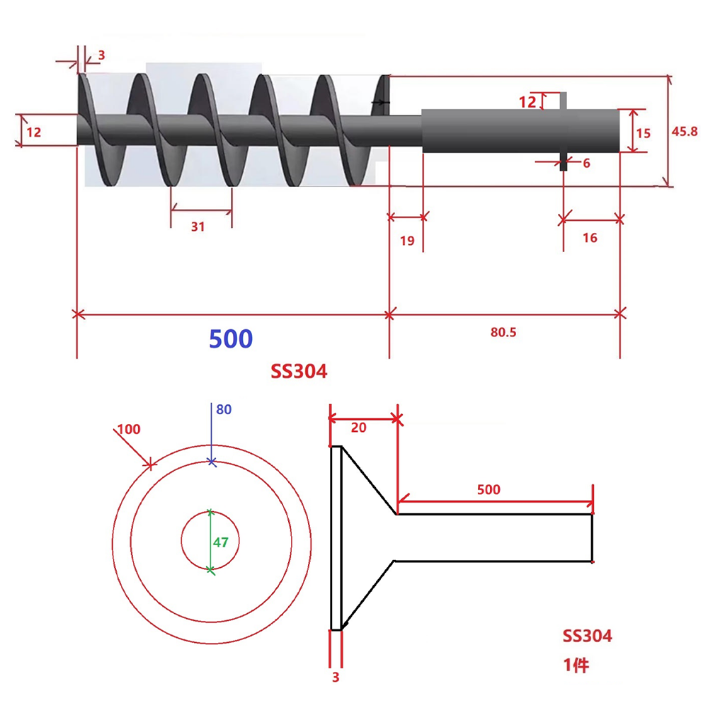Customized Auger Drill Bit Att - Auger Drill Attachment recension och pris
